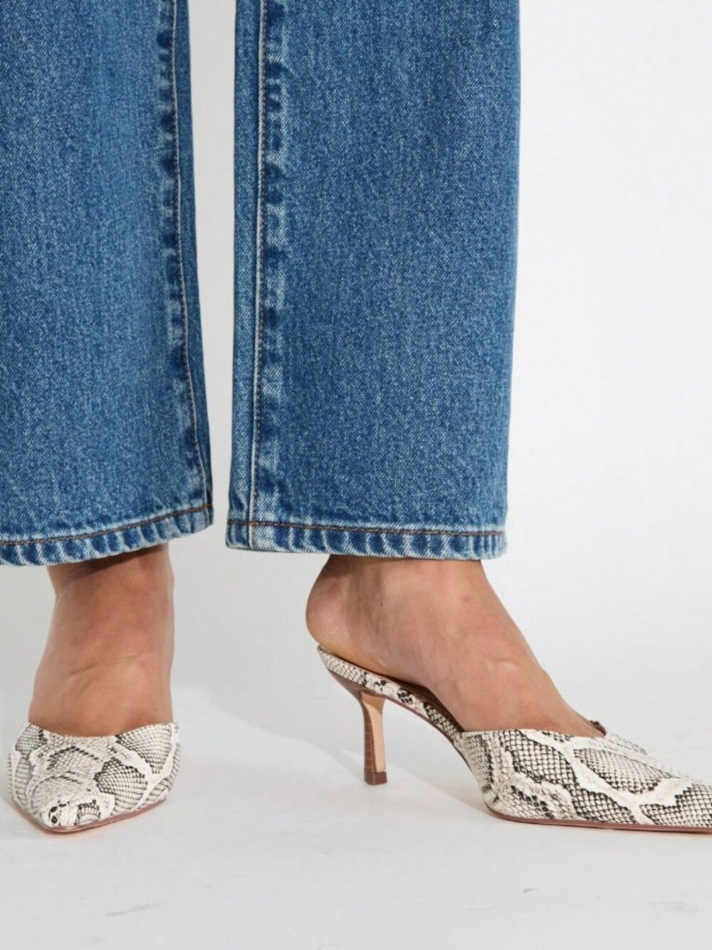 Multicolor Casual Women's Snake Print Pointed Toe Slingback Heels